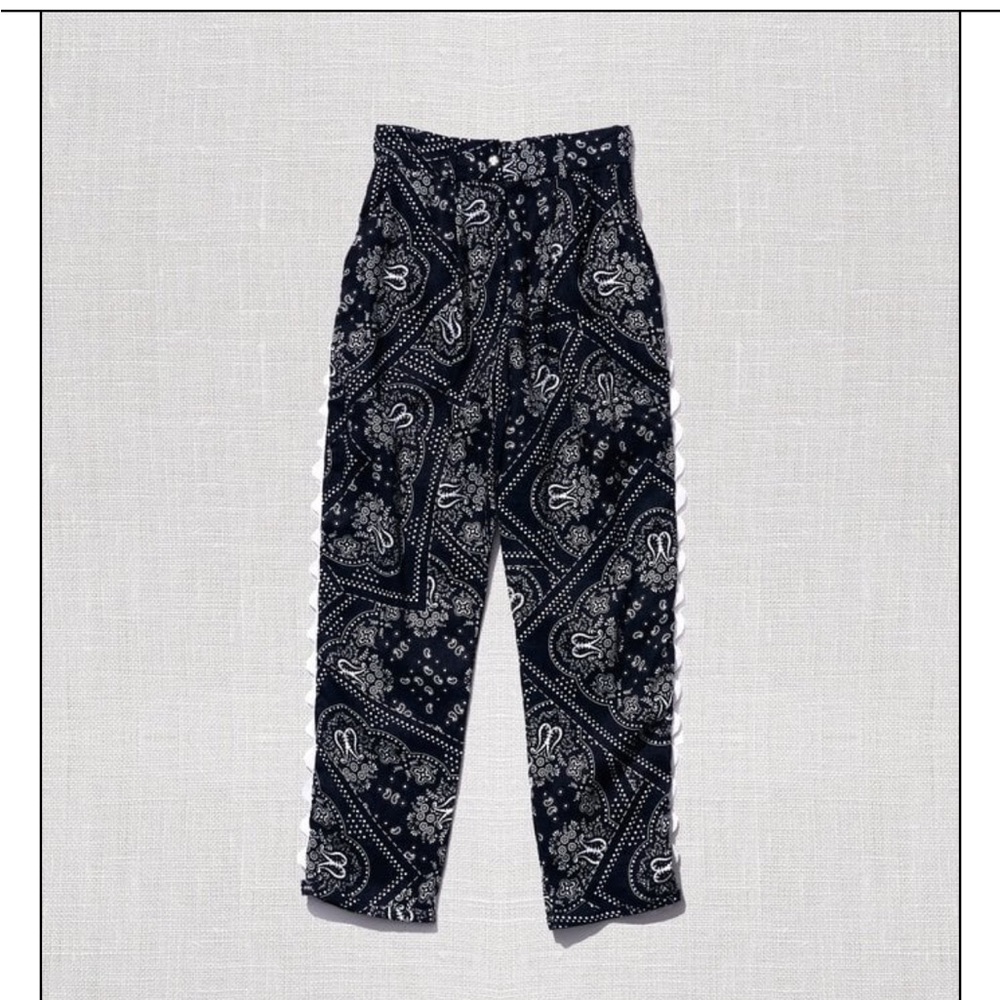 Innika Choo Linen Paisley Pants, new, size 1